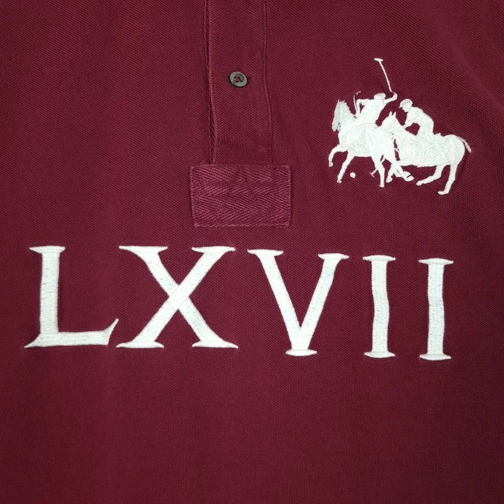 Ralph Lauren Polo Shirt Boys XL Red LXVII Embroidered Stampede Polo Graphic